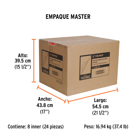 Llana de magnesio 16',con borde cuadrado, Truper | LLMA-16C | 103582