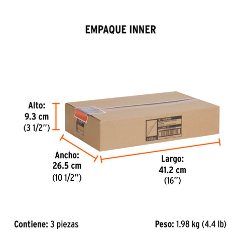 Llana de magnesio 16',con borde cuadrado, Truper | LLMA-16C | 103582