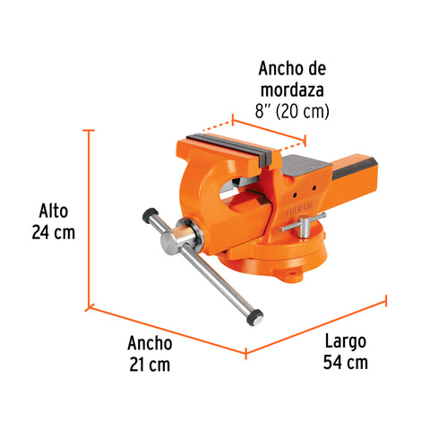 Tornillo de banco 8' industrial de hierro dúctil, Expert | TA-8X | 103620