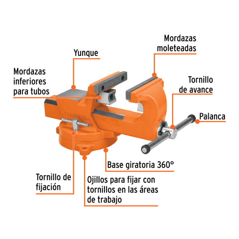 Tornillo de banco 8' industrial de hierro dúctil, Expert | TA-8X | 103620