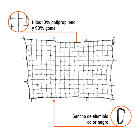 Red de carga 1.80 m x 1.20 m para camioneta, 1.5 Ton, Truper | RED-C18 | 103622