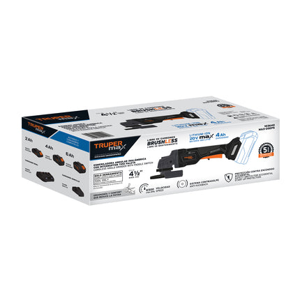 Esmeriladora 4-1/2' 20V, int. paleta, s/accesorios, MAX (MAX-20EPS)