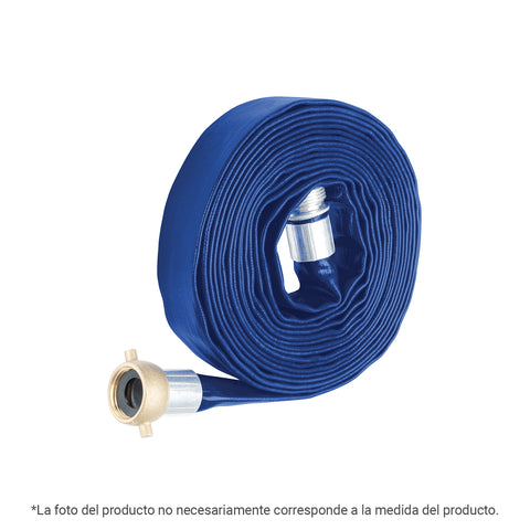 Rollo de manguera plana 1.5'x7.5m de descarga c/conexiones | M157DC | 103647