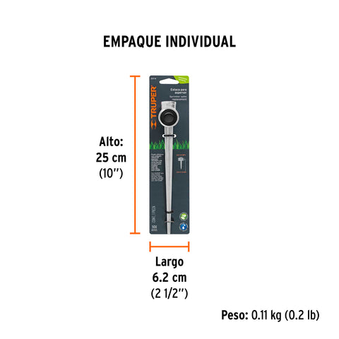 Estaca metálica universal 8' dos vías, para aspersor, TRUPER | EST-8 | 10366
