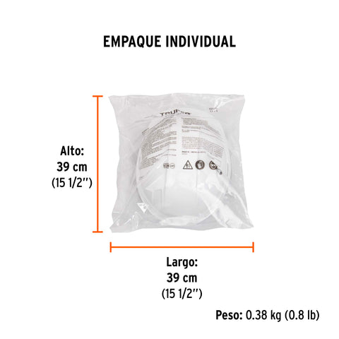 Casco de seguridad, ajuste de matraca, blanco, Truper | CAS-B | 10370