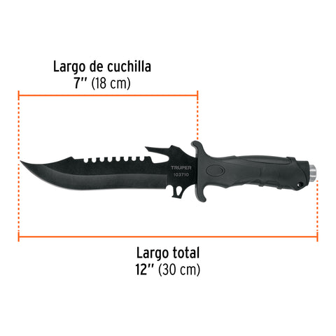 Cuchillo táctico para campismo 7', TRUPER | CTA- 7C | 103710