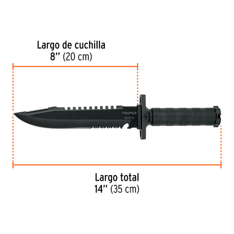 Cuchillo táctico de monte 8', TRUPER | CTA-8M | 103711