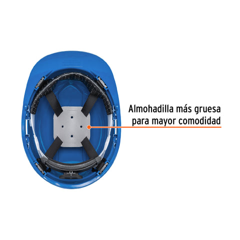 Casco de seguridad, ajuste de matraca, azul, Truper | CAS-Z | 10371