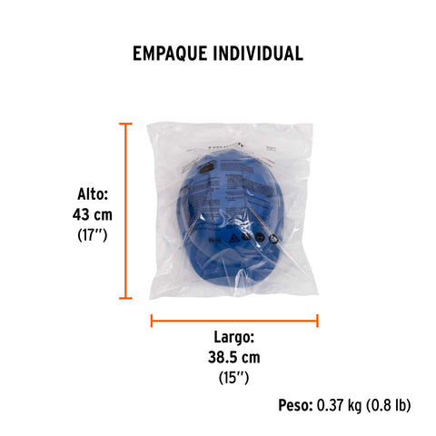 Casco de seguridad, ajuste de matraca, azul, Truper | CAS-Z | 10371