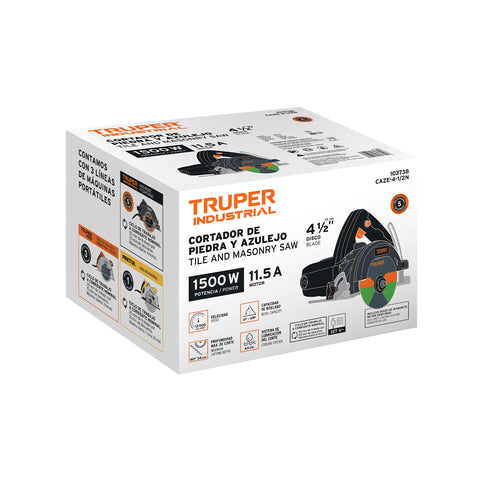Cortadora para azulejos, 4-1/2', 1320W, TRUPER INDUSTRIAL | CAZE-4-1/2N | 103738