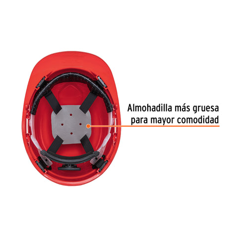 Casco de seguridad, ajuste de matraca, rojo, Truper | CAS-R | 10373