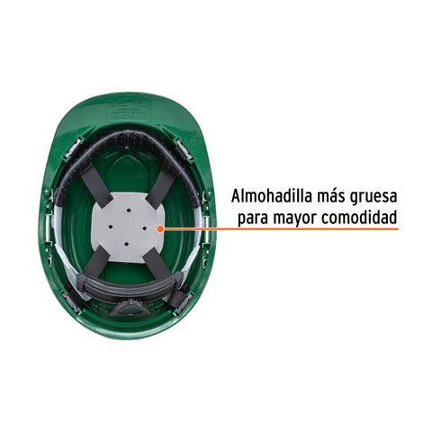 Casco de seguridad, ajuste de matraca, verde, Truper | CAS-V | 10374