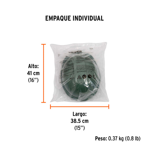 Casco de seguridad, ajuste de matraca, verde, Truper | CAS-V | 10374