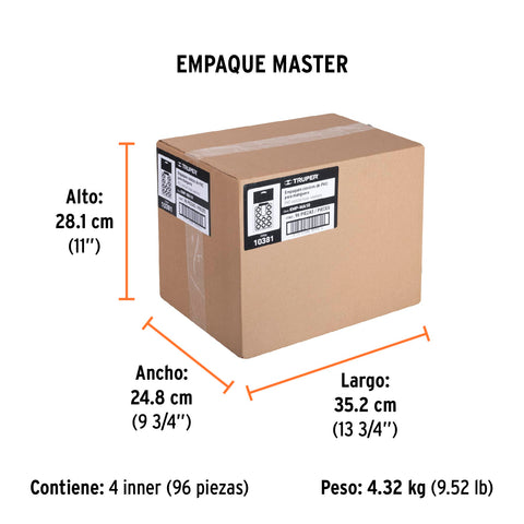 Bolsa con 10 empaques de PVC antifuga para manguera, Truper | EMP-MA10 | 10381
