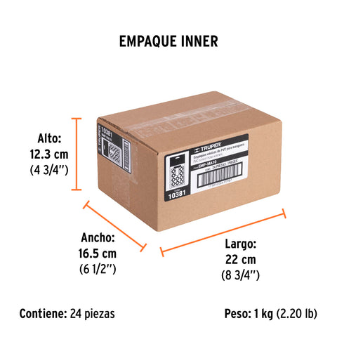 Bolsa con 10 empaques de PVC antifuga para manguera, Truper | EMP-MA10 | 10381