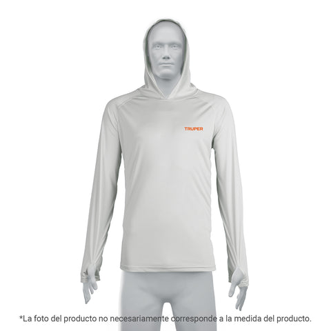 Playera protección solar,m. larga, c/gorro,hombre,G, TRUPER | PPS-G | 103978