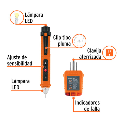 Kit de probadores sin contacto y para tomacorrientes, TRUPER | PROVO-5K | 103980