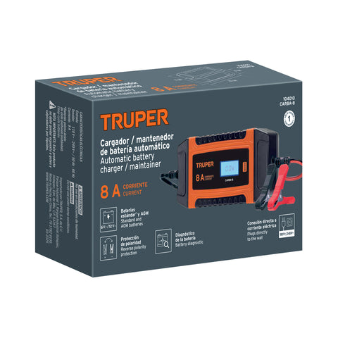 Cargador y mantenedor automático de baterías 8 A, 12V y 24V | CARBA-8 | 104010