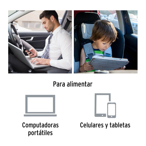Inversor de corriente de 120 W con puertos USB, Truper | INCO-100 | 10447