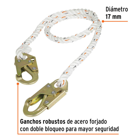 Cable de posicionamiento cuerda de poliéster de 1.5 m, ANSI | CAB-5489-15-A | 10511