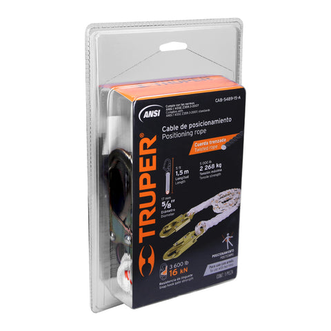 Cable de posicionamiento cuerda de poliéster de 1.5 m, ANSI | CAB-5489-15-A | 10511