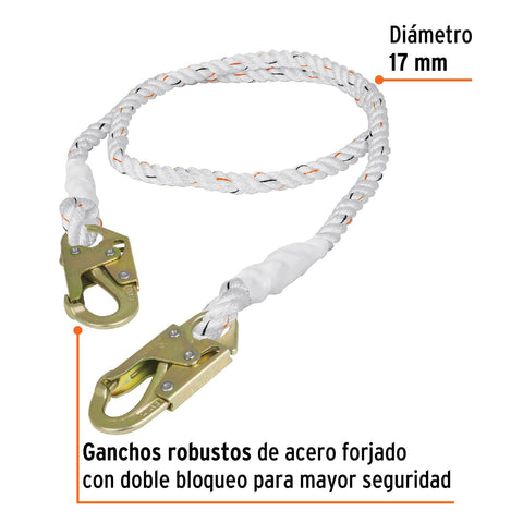 Cable de posicionamiento cuerda de poliéster de 2 m, ANSI | CAB-5489-20-A | 10512