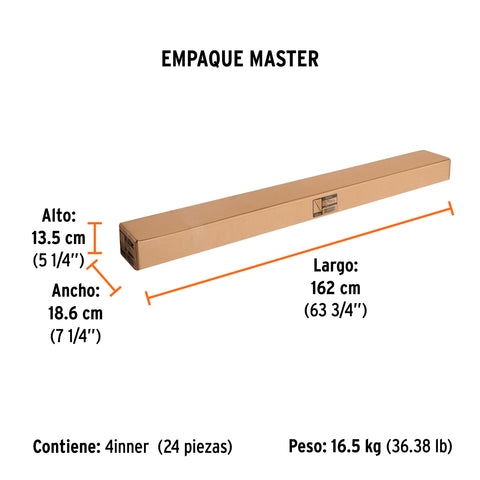 Extensión de acero para rodillo, 3 m, TRUPER | EXTM-30 | 10549