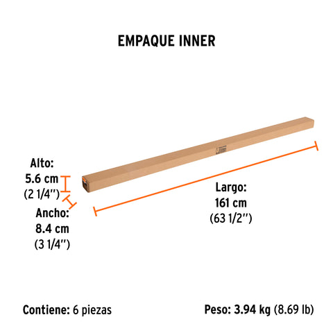 Extensión de acero para rodillo, 3 m, TRUPER | EXTM-30 | 10549