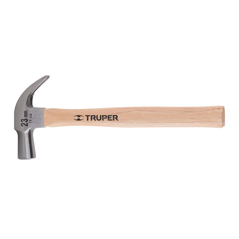 Martillo cabeza cónica 23 mm uña curva, mango madera, TRUPER | MAC-23 | 10557