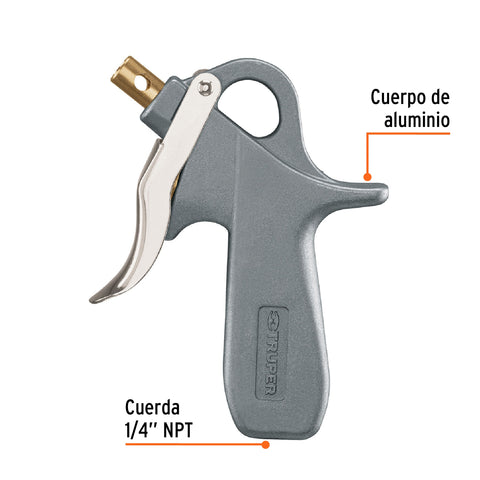 Pistola de aluminio para sopletear, 5 boquillas, TRUPER | PISO-5X | 10645