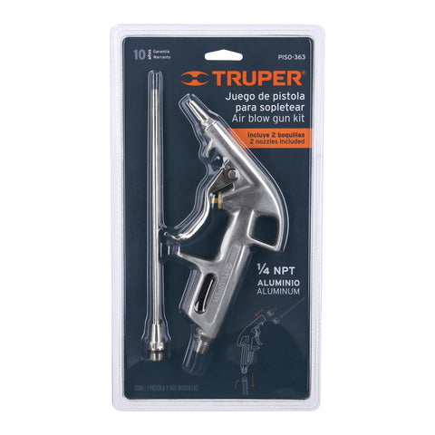 Pistola de aluminio para sopletear, 2 boquillas, TRUPER | PISO-363 | 10647