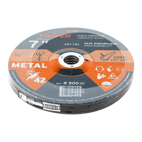 Disco Tipo 42 de 7' x 3.2 mm para corte de metal, Truper | ABT-783 | 10666