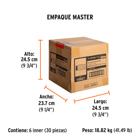 Disco Tipo 27 de 9' x 6.4 mm para desbaste de metal, Truper | ABT-779 | 10667