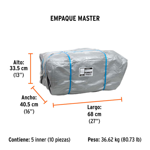 Lona de polietileno reforzada 3 x 6 m, gris, 180g/m2, TRUPER | LT-36 | 10772