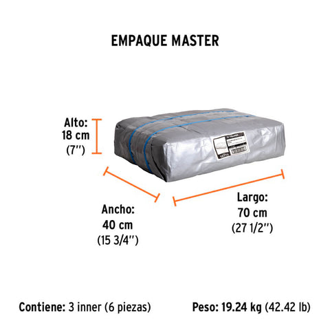 Lona de polietileno reforzada 4 x 4 m, gris, 180g/m2, TRUPER | LT-44 | 10773