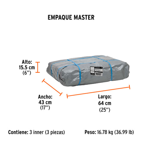 Lona de polietileno reforzada 4 x 7 m, gris, 180g/m2, TRUPER | LT-47 | 10774