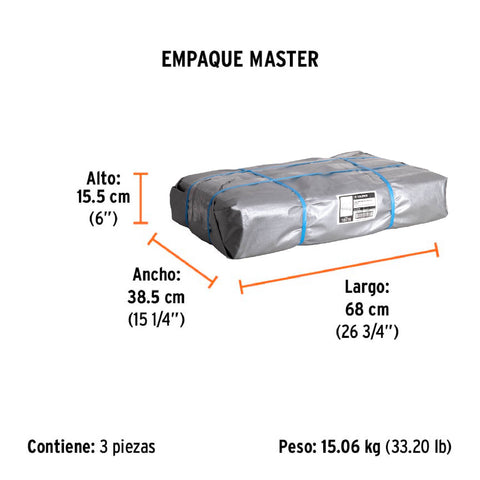 Lona de polietileno reforzada 5 x 5 m, gris, 180g/m2, TRUPER | LT-55 | 10775