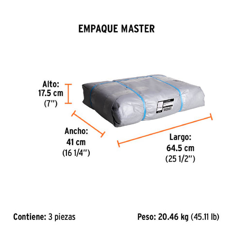 Lona de polietileno reforzada 5 x 7 m, gris, 180g/m2, TRUPER | LT-57 | 10776