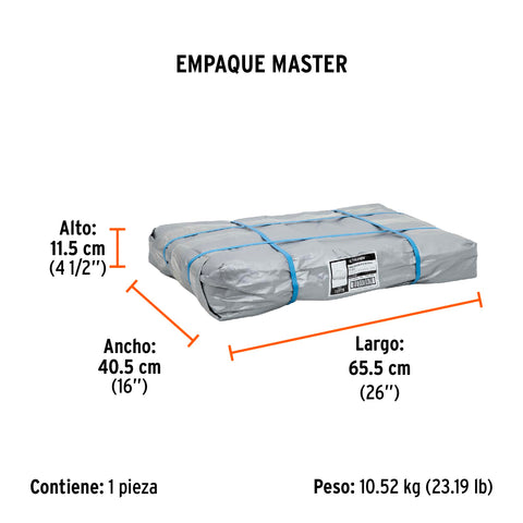Lona de polietileno reforzada 6 x 9 m, gris, 180g/m2, TRUPER | LT-69 | 10778