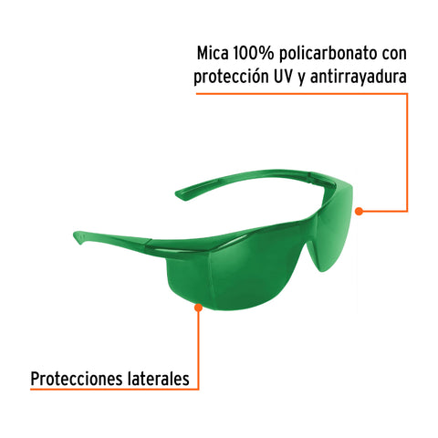 Lentes de seguridad verdes, Truper Ultralite | LEN-LS5 | 10820