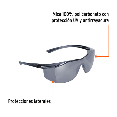 Lentes de seguridad espejo plata, Truper Ultralite | LEN-LEP | 10822
