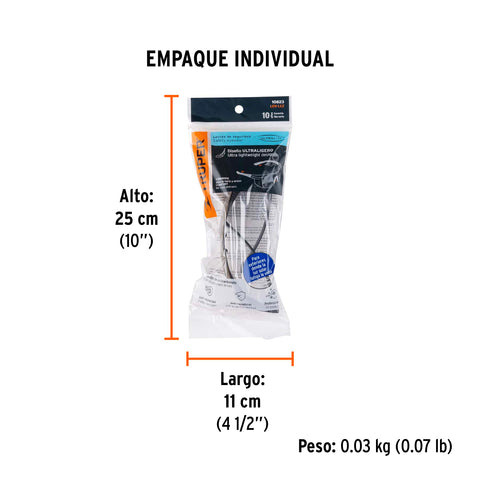 Lentes de seguridad espejo azul, Truper Ultralite | LEN-LEZ | 10823