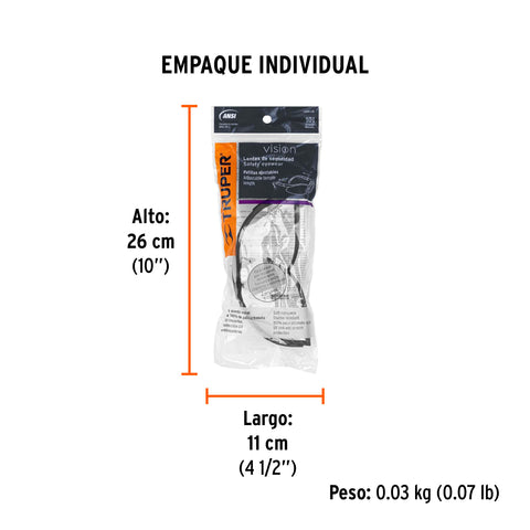 Lentes de seguridad interior-exterior, Truper Vision | LEDE-I/E | 10824