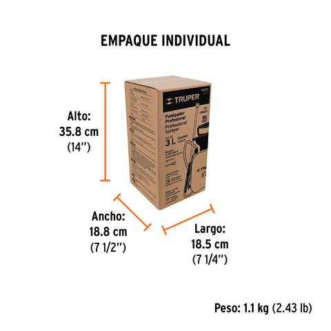 Fumigador jardinero 3 L (0.8 gal), Truper | FUT-3 | 10835