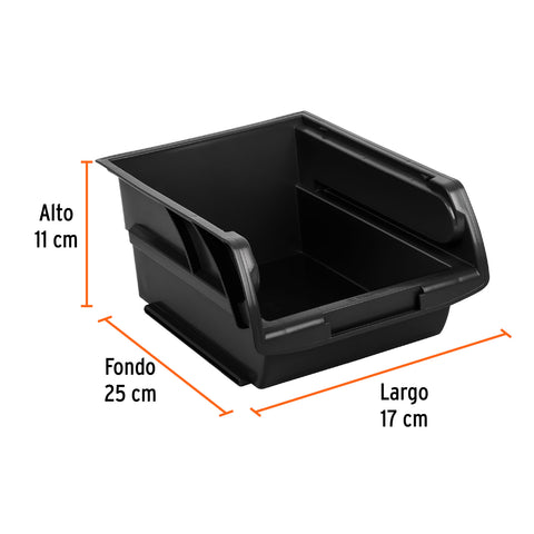 Gaveta apilable #3 de plástico, 25 x 17 x 11 cm, TRUPER | GAV-3 | 10890