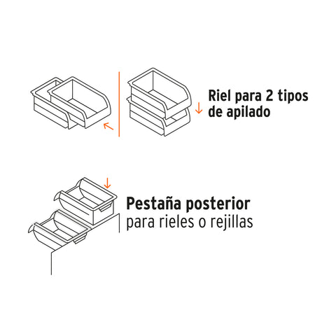 Gaveta apilable #4 de plástico, 34 x 21 x 15 cm, TRUPER | GAV-4 | 10891