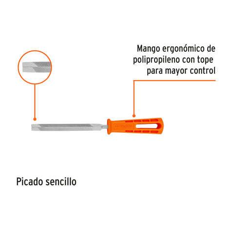 Lima triángulo pesado 5', 34 dpp, con mango, TRUPER | LTP-5M | 10917