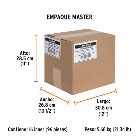 Lima triángulo pesado 5', 34 dpp, con mango, TRUPER | LTP-5M | 10917
