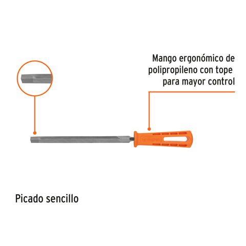 Lima triángular 7' para machete, 36 dpp, con mango, TRUPER | LTR-7M | 10921