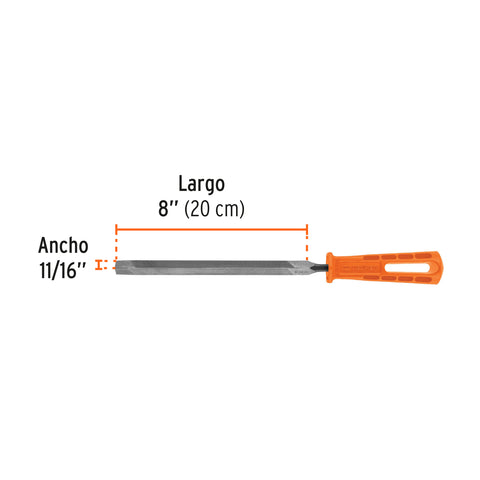 Lima triángular 8' para machete, 36 dpp, con mango, TRUPER | LTR-8M | 10922